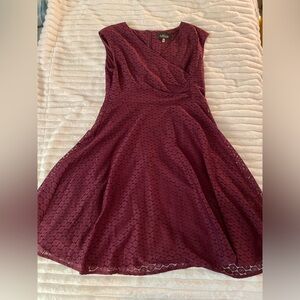 Lace, wine dress, size 12 by Evan Picione worn once. Selling as it doesn’t fit.